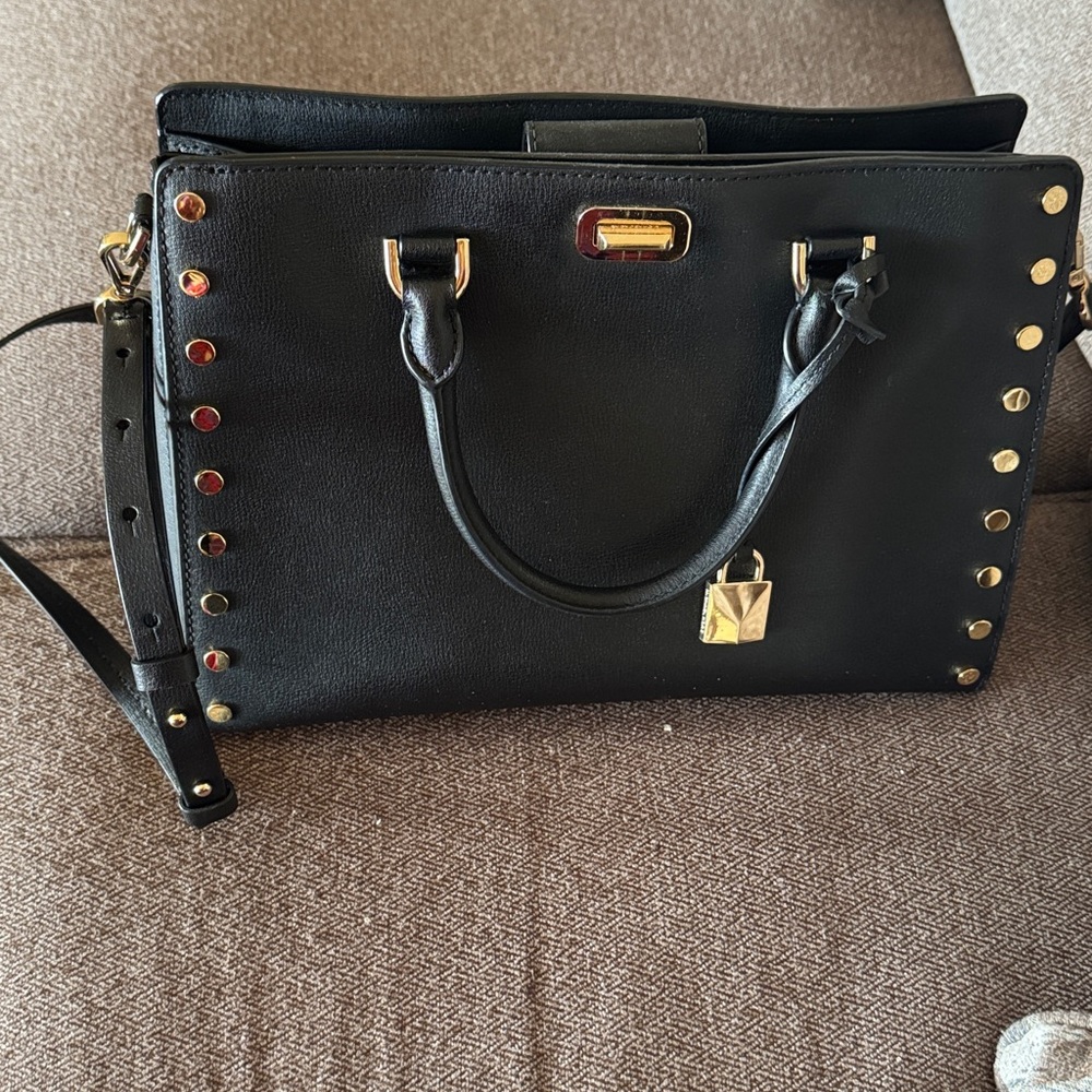 Michael Kors Black Studded Handbag